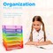 4E's Novelty 6 Colorful Plastic Trays for Teachers, Durable Turn in Trays, Classroom Paper Organizers, Stackable Storage Baskets for Office Desk, Classroom Organization Supplies, 13.3"L x 9.2"W x 3"H